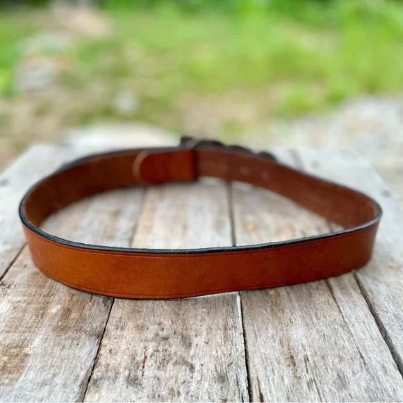 Vintage Tano leather made in Spain metal heart buckle belt - Picture 7 of 10